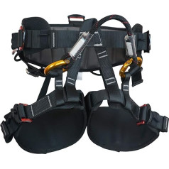 SOB Mountaineering Climbing Harness, Half Body Belt, Safety Belt, Climbing Harness for Fire Rescue, Mountaineering, High Level Rescue, Caving, Fire Rescue Equip, black