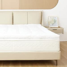 Sweetnight 3D Ultra Soft Mattress Topper Microfibre Polyester Durable Breathable Mattress Topper Mattress Topper Super Soft Fluffy Mattress Cover 90 x 200 x 6 cm White