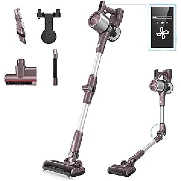 Eureka AK10 Pro Lightweight Battery Vacuum Cleaner, 29000 Pa, Wireless Vacuum Cleaner, Powerful 60 min Running Time with LED Display, Flex Hose, Stick Vacuum Cleaner for Pet Hair, Hard Floors, Carpets