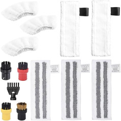 Accessories for Karcher Steam Cleaner Easyfix SC1 SC2 SC4 SC5, 13 Piece Microfibre Cloth Set, with Microfibre Floor Cloths, Sanding Cloths, Hand Nozzle Cloth, Cleaning Brush, Replacement Parts for