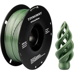 Sparkling PETG Filament 1.75 mm, TINMORRY Filament PETG 3D Printing Materials, Compatible with Bambu FDM 3D Printer, 1 kg, 1 Spool, Green