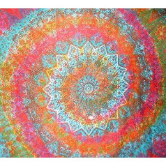 Traditional Jaipur Stern groß Mandala Wandteppich, Tie Dye indischen Wandbehang, Bohemian Elefant Bettwäsche Queen Hippie, Schlafsaal, Raum Dekorationen Boho Picknick Werfen, Gyspy Strand Decke
