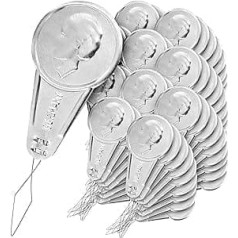 Needle Threading Aid (Sewing Machine and Hand): 100 x Classic Silver Metal Needle Threader (Aluminium with Spring Steel Loop)
