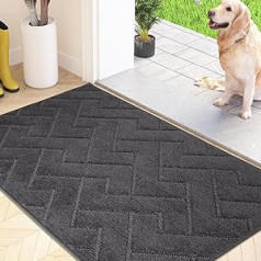 FCSDETAIL Dirt Trapper Mat Indoor 50 x 80 cm, Non-Slip Doormat Washable Clean Mat Absorbent Door Mat Carpet for Dog, Entrance, Front Door & Hallway