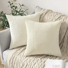 Miulee Corduroy Decorative Cushion Cover Without Filling, With Hidden Zip