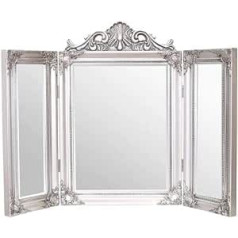 HomeZone Antique Silver Trifold Makeup Mirror