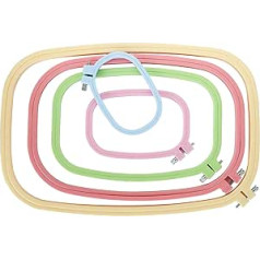 SHANQ 5pcs Embroidery Hoop Square Rectangle ABS Plastic Embroidery Hoop for DIY Sewing Handmade