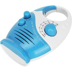 Portable AM FM Radio Portable with Hook Waterproof for Broadcasting Music Shower Speaker Blue