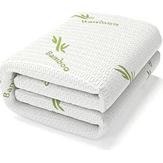 IMFAA Bamboo Mattress Protector Waterproof Extra Deep 40cm Deep Breathable Anti Allergy Low Noise Insect Protection King Size 40cm