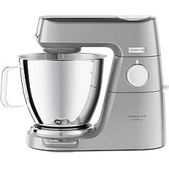 Kenwood Titanium Chef Baker XL KVL85.424SI Food Processor with Integrated Scales and 2 Mixing Bowls, 1200 Watt, Includes 4-Piece Patisserie Set, Glass Mixing Attachment and Chopper, Silver