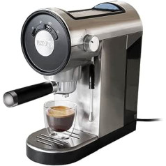 Unold Piccopresso 28636 Espresso Machine Stainless Steel for 1-2 Cups Espresso with Pivoting Milk Foam Nozzle, Hot Water Function, 0.9 Litre Water Tank, 1150-1360 Watt