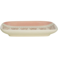 Tranquillo Retro matt ceramic soap dish, rectangular with rounded corners and holes for water drainage, 13.5 x 9.5 x 2 cm