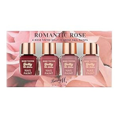 Barry M Romantic Rose Nail Polish Gift Set 4 Rose Tinted Shiny Shades Pink