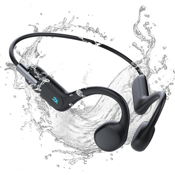 HIFI WALKER Bone Sound Headphones MP3 Player Waterproof IPX8, Open Ear Headphones for Swimming, Underwater Sports Headphones Wireless 32GB Memory, Bluetooth 5.3, for Running, Cycling, Swimmers