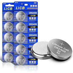 LiCB CR2450 3V Lithium Battery (Pack of 10)