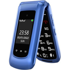 Senior Mobile Phone without Contract, Folding Mobile Phone Large Buttons, 2G Mobile Phone for Seniors with 2.4 Inch Colour Display, SOS Emergency Call Button, Torch, Torch, G380D Pro Special Function for Seniors (Blue)