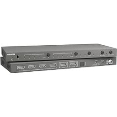 HDMI Matrix 4x2 Switch - Marmitek MS420 - 4K 60Hz - 4 in 2 Out - ARC - Optical Output - Integrated Audio Extractor - Downscaler - HDR - 4:4:4 - Dolby Audio and DTS:X - EDID