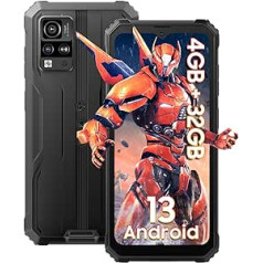 Blackview BV4800 (4GB + 32GB) Outdoor Mobile Phone Without Contract, Android 13 Outdoor Smartphone Cheap 6.56 HD+ Dot Display 13MP + 5MP Camera, Construction Site Mobile Phone with 5180 mAh Battery,