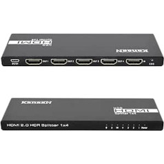 KanaaN HDMI 2.0 Matrix PS5 Switch Splitter 1 in 4 Out | 4K/1080p | Supports PS5, Notebook HDTV, EDID Memory, CEC, Daisy Chain, SP14HS, Dolby 5.1/Dolby-TrueHD, Distribution Amplifier for Projects