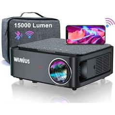 Projector, Full HD 1080P 15000 Lumen Projector 5G WiFi Bluetooth Projector Support 4K Video, LED Home Cinema Video Projector 300 Inch Display, Compatible with Fire Stick, Smartphone, PS5 Projector