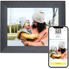 Aura Mason Luxe Smart Digital Photo Frame, 9.0 Inch HD WiFi Cloud Digital Photo Frame, Free Unlimited Storage, Send Photos from Anywhere - Pebble