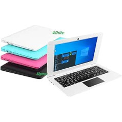 Bigmac Windows 10 Computer Laptop Mini 10.1 Inch 32 GB Ultra Thin and Lightweight Netbook Intel Quad Core CPU PC HDMI WiFi USB Netflix YouTube (White)