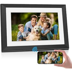 YOUYU Digital Photo Frame 10 Inch WiFi, Touch Electronic Picture Frame, Digital Photo Frame with 16 GB Memory, Share Photos Slideshow and Videos Anywhere via Frameo App - Black