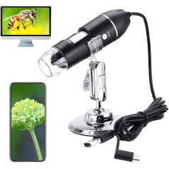 USB Digital Microscope, XVZ Mobile Phone USB Digital Microscope 50X-1600X Magnification, Compatible with Android, Linux, Windows 7 8 9