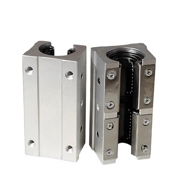 Coavoo SBR25LUU 25 mm Linear Ball Bearing Slide Block Open Slide Block Bearing Blocks for SBR25 Linear Motion Shaft Guides Slide Rails as CNC Router Parts Pack of 2