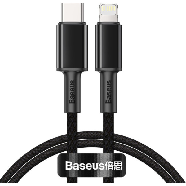 Kabelis iPhone USB-C - Zibens ātra uzlāde 20W 1m - melns