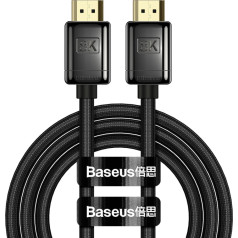 Izturīgs elastīgs HDMI 2.1 8K augstas izšķirtspējas sērijas kabelis 2 m melns