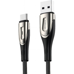 Ātrās uzlādes kabelis USB-A - USB-C Sharp Series 1,2m melns