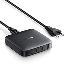 Tīkla lādētājs 3x USB-C 1x USB 100W PD melns