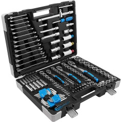 Karcher Socket Spanner Set 157 Pieces 1/4 Inch + 3/8 Inch + 1/2 Inch High-Quality Ratchet Box with Chrome Vanadium Tool