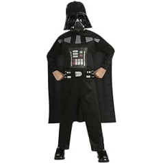 Star Wars Rubies Darth Vader Opp Costume for Boys or Girls, Black Printed Jumpsuit with Enclosed Cape and Mask, Official Halloween Costume, Christmas, Carnival and Birthday