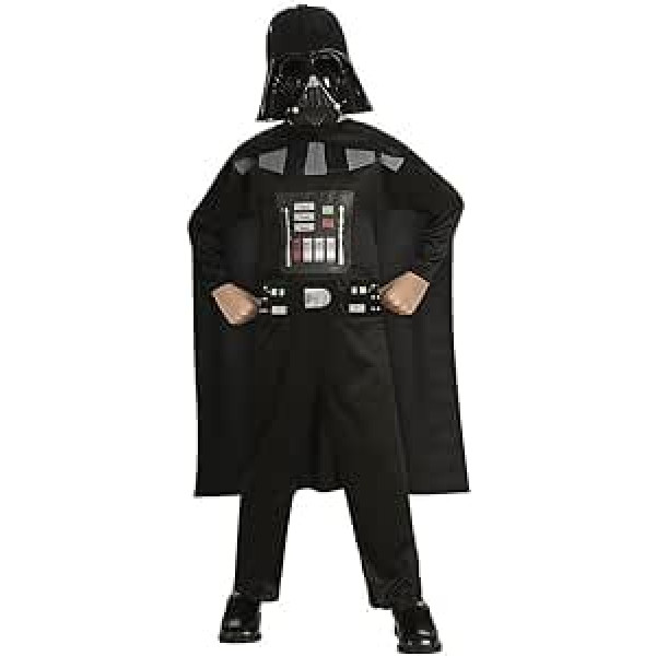 Star Wars Rubies Darth Vader Opp Costume for Boys or Girls, Black Printed Jumpsuit with Enclosed Cape and Mask, Official Halloween Costume, Christmas, Carnival and Birthday