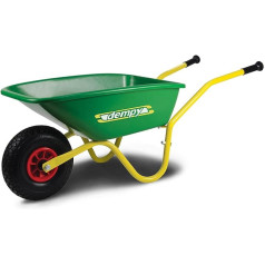 Berg Dempy Wheelbarrow for Children Ages 3 and Up, Holds Loads of up to 25 kg, Metal Frame, Plastic Tray, Dempy, Green, Yellow, 25.17.00.02