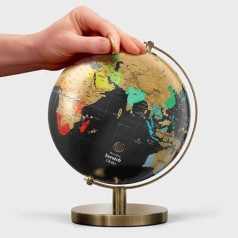 Luckies Of London Scratch Map World Globe | World Map for Scratching | World Globes for Adults | Scratch Map & Travel Map | Desk Gadgets for Men & Desk Decoration | Travel Gifts for