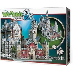 WREBBIT3D , Neuschwanstein Castle (890pc), 3D Puzzle, Ages 14+