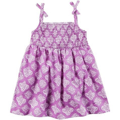 Carters Baby Girls Geo Print Smocked Dress, Purple, 6M