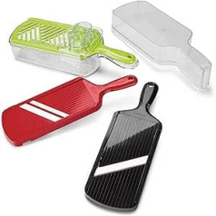 Kyocera 3er Set mit Aufbewahrungsbox Hobel, Kunststoff Keramik, rot, 29,5 x 10,1 x 10,2 cm