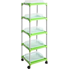 M.Z.A 5 Tier Seed Germination Tray with Stainless Steel Shelf, Soil Free Propagation Kit, Healthy Wheatgrass Seeds, Growers and Storage Trays for Garden, Home, Kitchen, Office