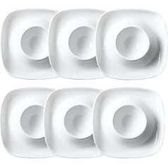 TAMUME White Porcelain Egg Cup Set with 6 Egg Holders, Elegant 6-Piece Ceramic Breakfast Set