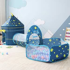 OldPAPA Children's Play Tent, Dream Tent, Pop-up Crawl Tunnel and Ball Pit, 3-in-1 Indoor Playhouse, Portable, Ideal for Babies, Toddlers, Boys, Girls