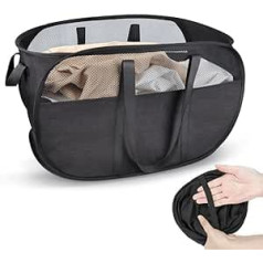 HONZUEN Laundry Basket, Foldable Laundry Basket, 70 L Laundry Hamper, Mesh Laundry Bag, Laundry Bag for Dirty Laundry, Large Laundry Basket XXL for Washing Machine, Laundry Basket for Dormitory,
