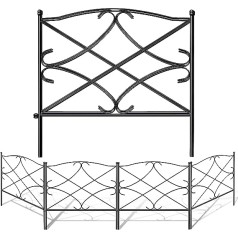 Amagabeli 60 cm x 300 cm garden fence, metal fence parts, garden fence, decorative fence, complete set, fence, metal, wood, wire, fences, metal