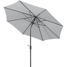 Schneider Harlem Parasol 270 cm Round 640-14 Steel Frame Polyester Cover 5 kg Silver Grey