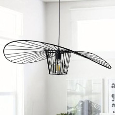 bamyum Genova Lampe Vertigo 100% Metal Pendant Lamp 70 cm Lampshade No Polyurethane No Glass Fibre, Modern Vertigo Pendant Light Black E27, Vintage Hat Pendant Light, Living Room Lamp