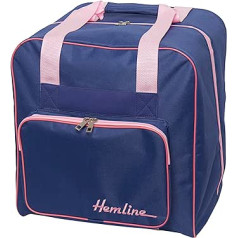 Hobby Gift Overlocker Serger Machine Storage Bag - Polyester Padded Carry Bag - Pockets for Additional Accessories (D/W/H) 39 x 32 x 36 cm, Navy & Pink, Blue, Pink, (d/w/h) 39 x, Blue, pink, Modern