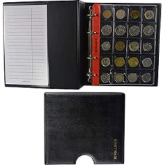 PELLER'S Sammelalbum für 275 Münzen: 5+5 Münzhüllen, Für 175 Münzen bis zu Ø 23mm und Für 100 Münzen bis zu Ø 31mm. Münzalbum M. (Modell M + Schuber)